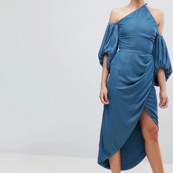 ASOS blue velvet dress - Picture 2 of 6